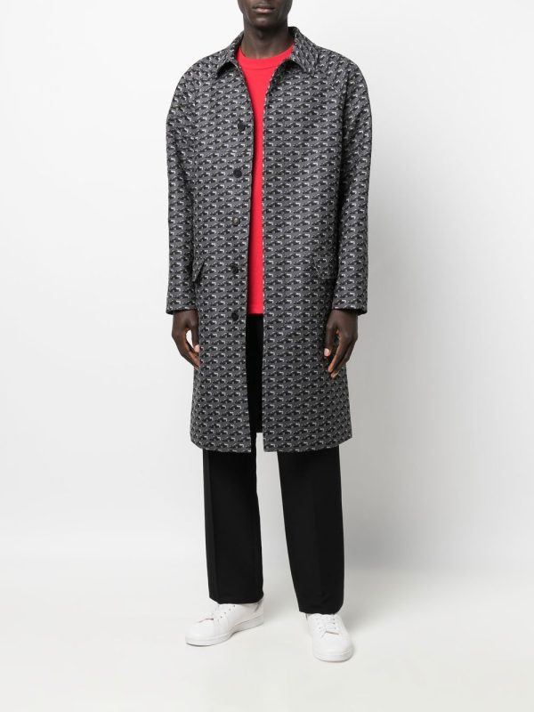 Graphic-Print Single-Breasted Coat Online