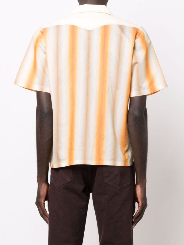 Stripe-Print Short-Sleeved Shirt Hot on Sale