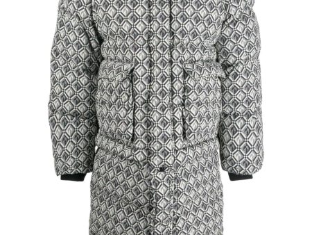 Moon Diamond-Pattern Oversized Puffer Coat Online