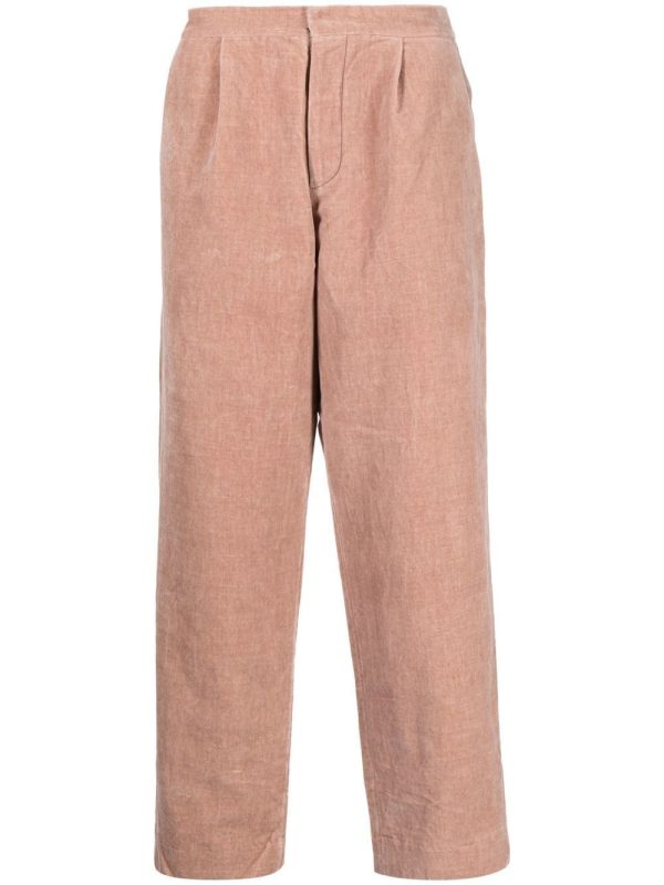 Cropped Melange Wool Trousers on Sale