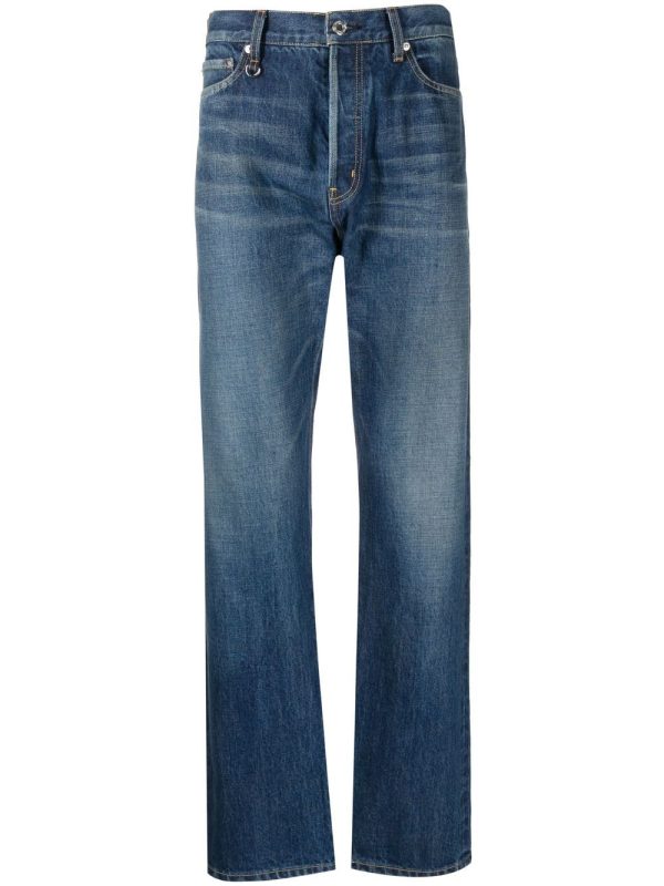 Mid-Rise Straight-Leg Jeans For Sale