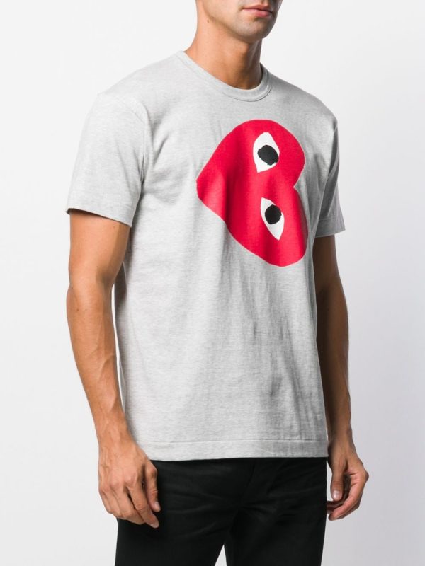 Heart Print Crew Neck T-Shirt Online now