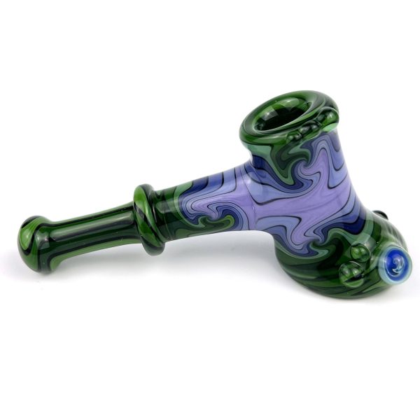 Fat Bottom - Purple Green Linework Hammer For Sale