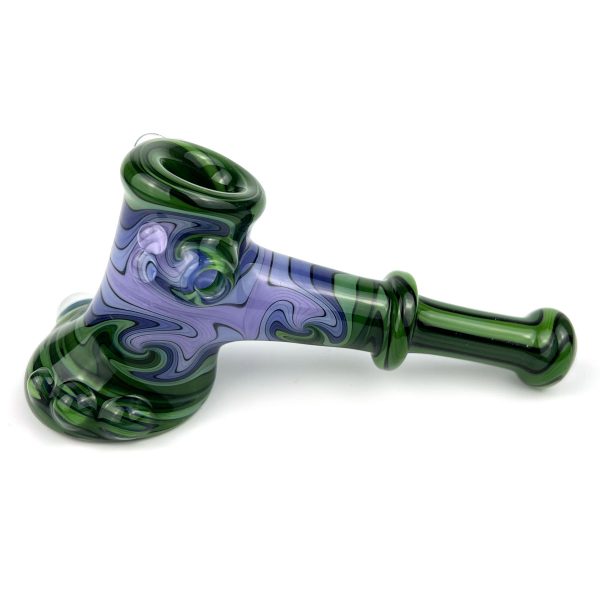 Fat Bottom - Purple Green Linework Hammer For Sale