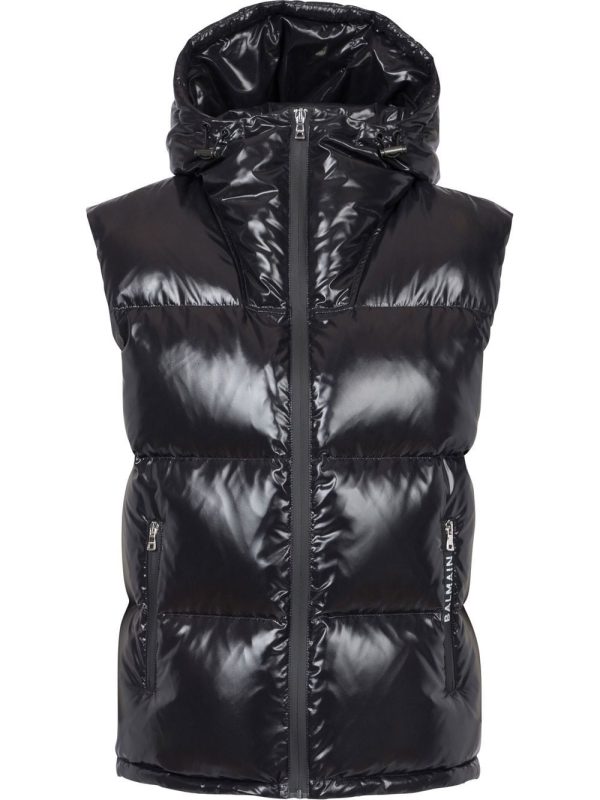 Puffer Hooded Sleeveless Jacket on Sale