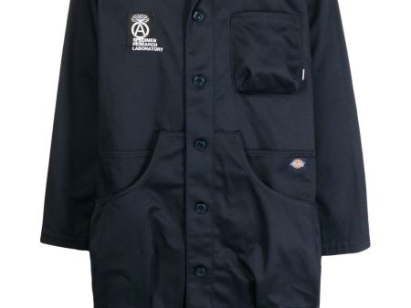 Logo-Patch Single-Breasted Coat Discount