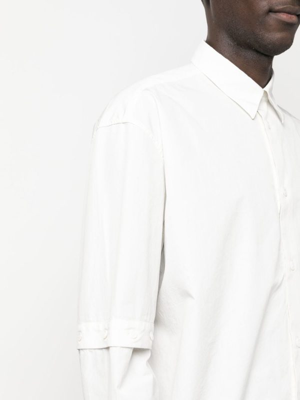 Detachable-Sleeved Cotton Shirt on Sale