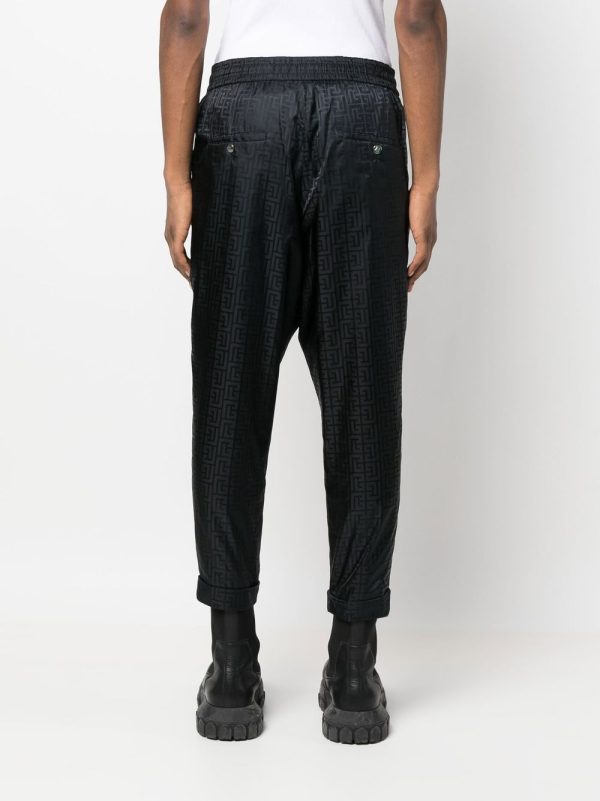 Monogram-Print Tapered Trousers Discount