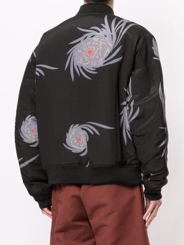 Floral-Print Zip-Up Bomber Jacket For Cheap